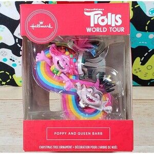 Hallmark DreamWorks Trolls World Tour POPPY AND QUEEN BARB Christmas Ornament